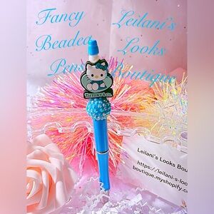 Fancy beaded pen/fancy pen/Hello kitty focal bead/gift ideas/